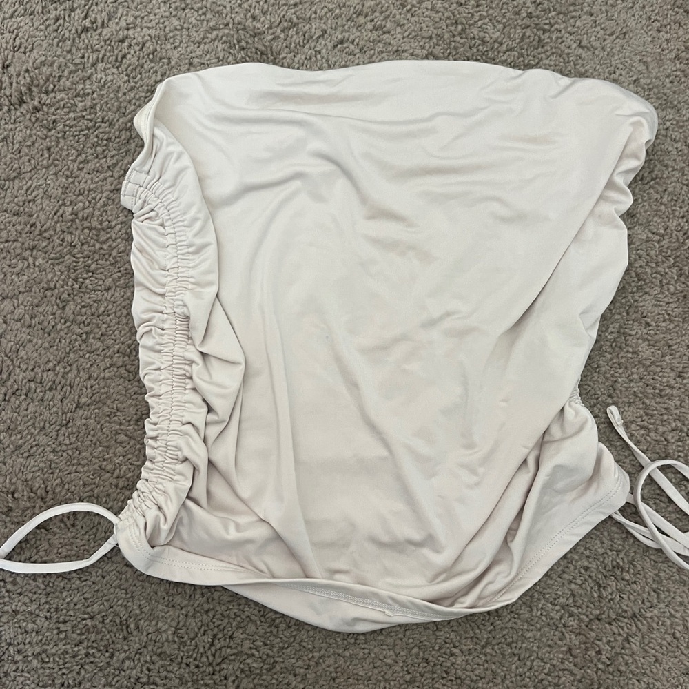 Express Ivory Ruched Tube Top